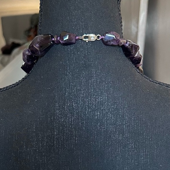 Chunky Amethyst Beaded Necklace - Picture 4 of 4